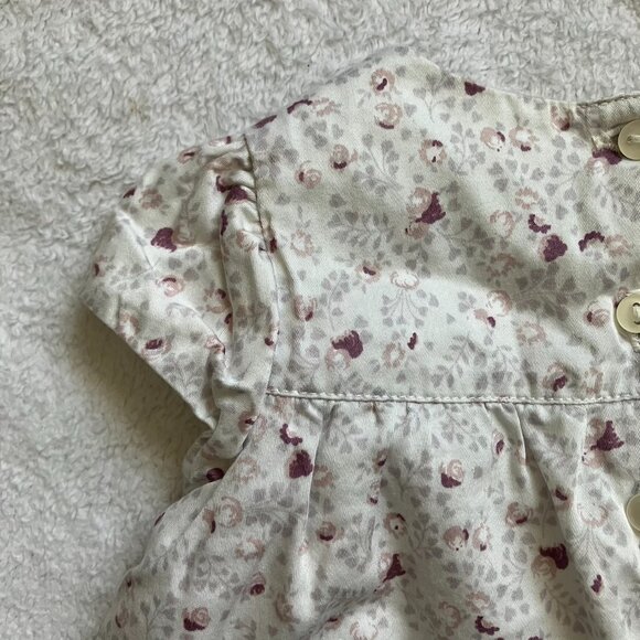 Little White Company 3-6M Cream Floral Smocked Dress GUC Baby Girl - Picture 11 of 16
